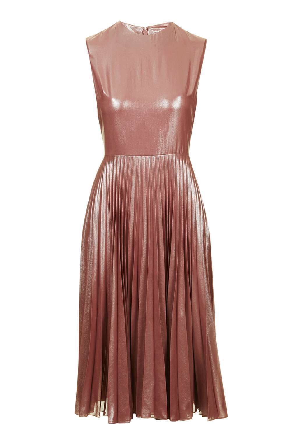 topshop pink metallic dress