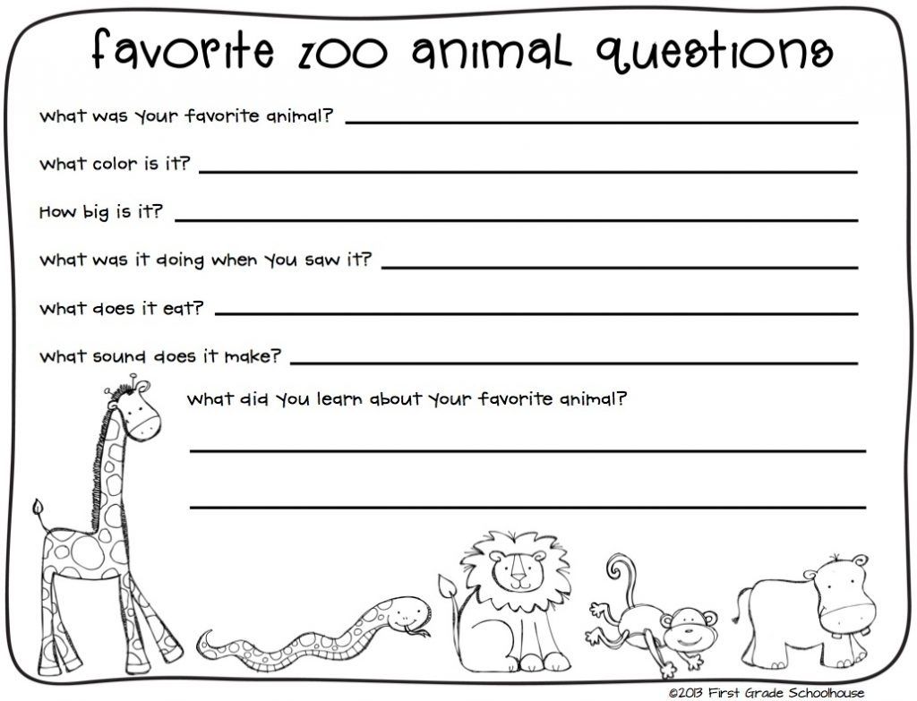 1st grade math worksheets zoo