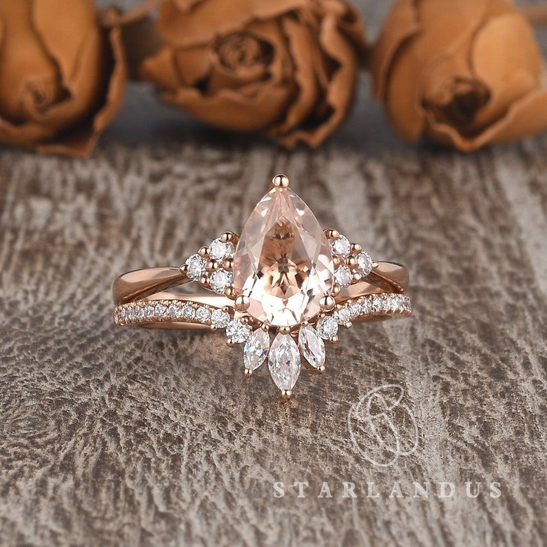 Cute Engagement Rings, Engagement Rings Marquise, Pear Shaped Engagement Rings, Engagement Ring Shapes, Topaz Engagement Ring, Pear Shaped Rings, Vintage Pear Engagement Ring, Engagement Wedding Set, Pear Moissanite Engagement Ring