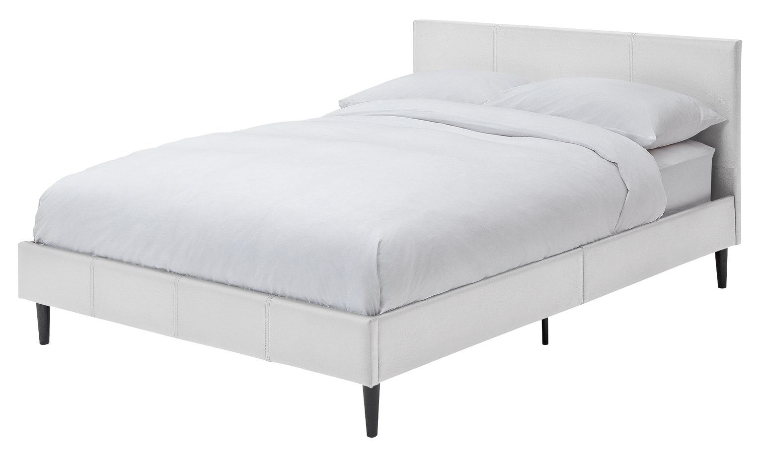 Argos Home Skylar Small Double Bed Frame White Frames In 2021 Leather Skylar Small Double Bed Frame, Leather Bed Frame King Size Argos