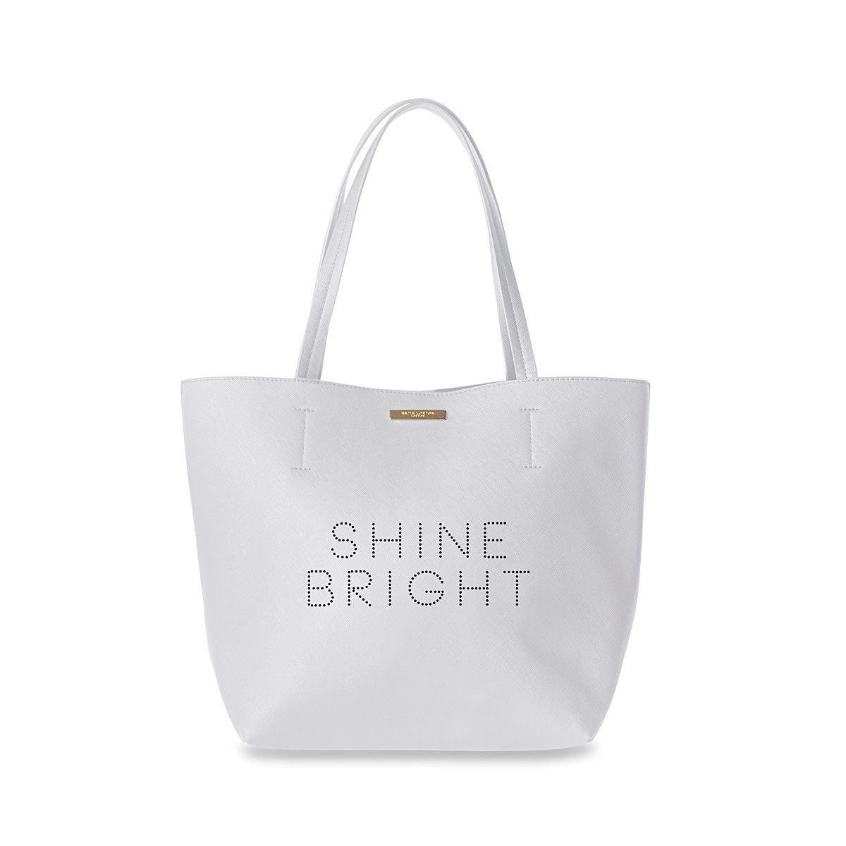 Katie Loxton Perfect Pouch Shine Bright Pale Grey Ladies Clutch With Gift Bag