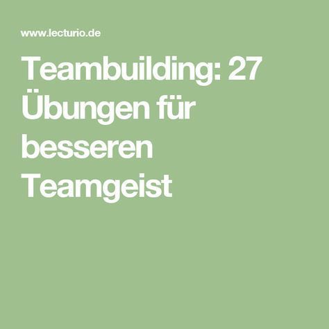 Teamubungen zum kennenlernen