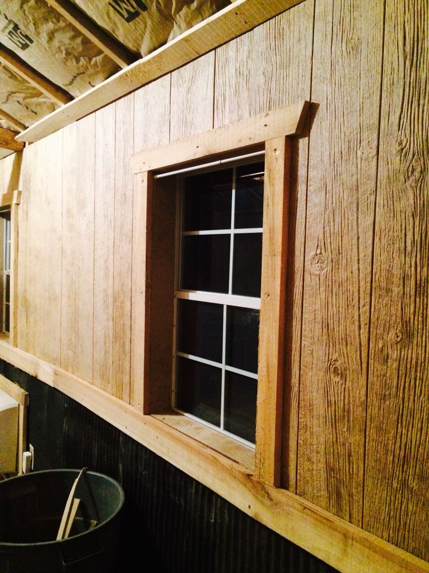 Window trim again. Diy cabin, Window trim, Outdoor decor