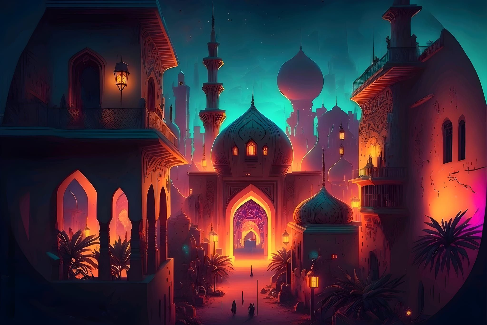 Fantasy City At Night Fantasy City At Night
