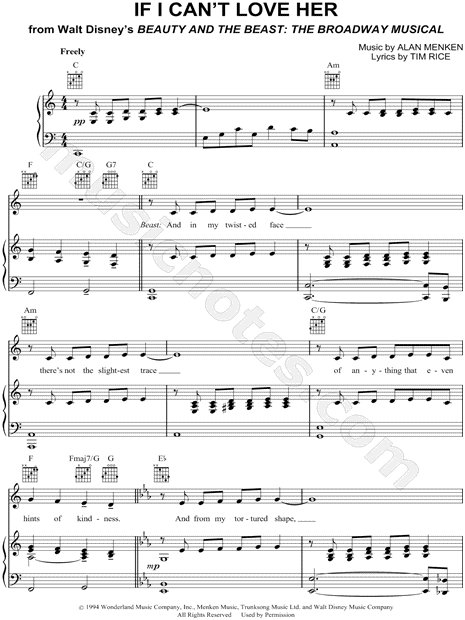 print and download if i cant love her sheet music from beauty and me beauty and the beast sheet music