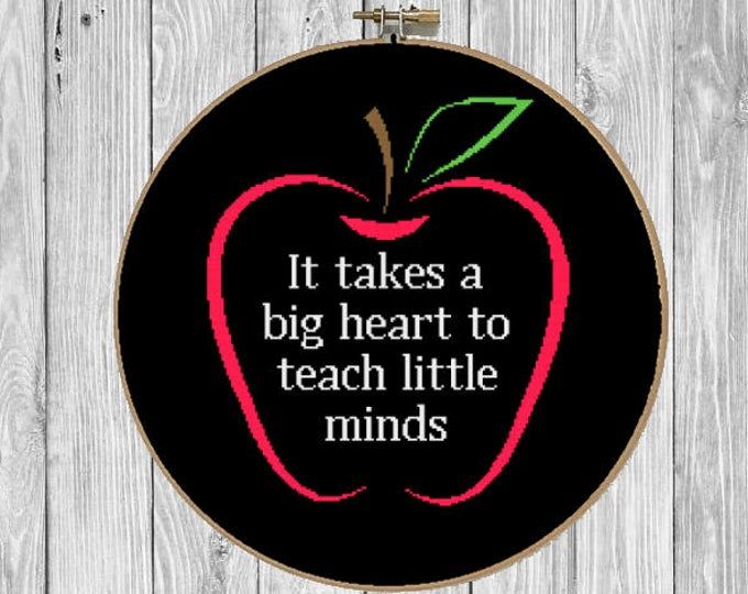 Thank you Teacher Cross Stitch Chart - Digital Format PDF Pattern