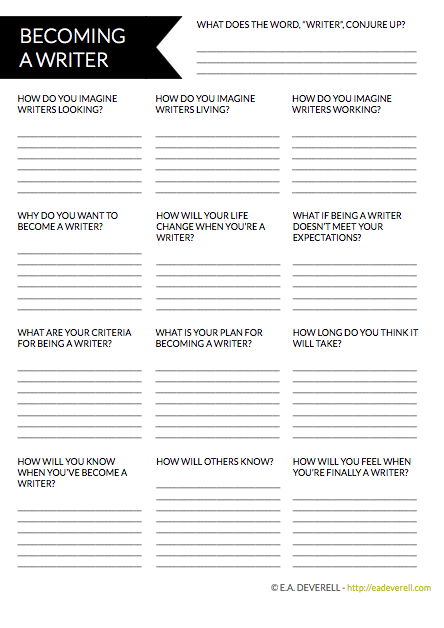 Writer Worksheet Wednesday: Become a Writer | Writing worksheets