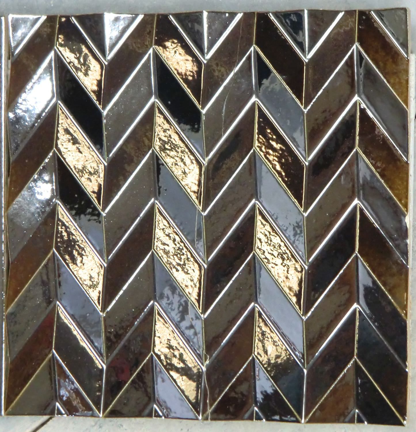 Fleur Metallic Tromp L Oel Chevron In Ceramic Wall Tile Metallic Look