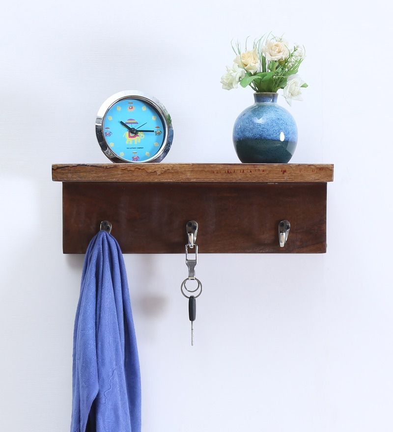 Modern Key Holder, Floating Wall Shelves, Walnut Finish, Mango Wood, Home Diy, Home Decor, Solid Wood, Diy Projects, Colours