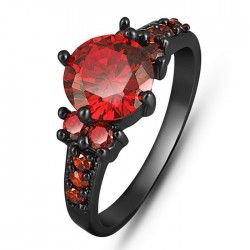 Amazing Round Cut Ruby 14KT Black Gold Filled Engagement / Wedding Ring For Women - USD $53.95 | Just My Cut <3 | Pinterest | Black gold Engagement and Roundi…