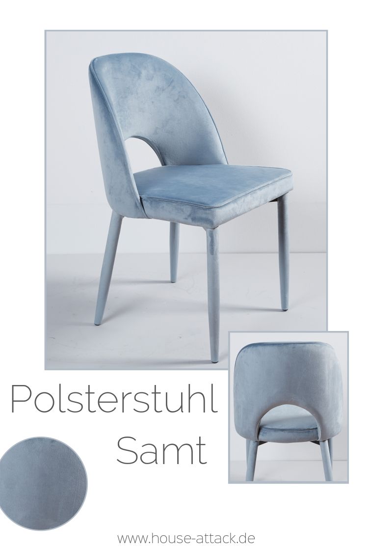 Lc Home Esszimmerstuhl Polsterstuhl Design Stuhl Samt Blau
