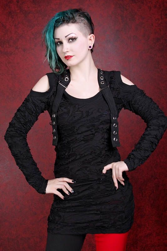 Shred Longsleeve Top Dress Black Vampirefreaks Gothic Shred Longsleeve Top Dress Black Vampirefreaks Gothic Clothing