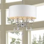Warehouse of Tiffany Ninian Oiled rubbed Bronze CrystalMetal 6 light Chandelier with Fabric Drum Shade Warehouse of Tiffany Ninian Oiled rubbed Bronze CrystalMetal 6 light Chandelier with Fabric Drum Shade