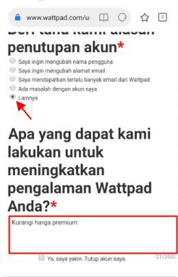 how to delete account in wattpad