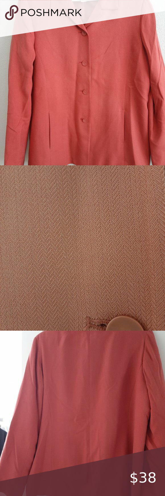 Pendleton Women s Size 14 Tall Blazer Jacket 4 Button Rose Color Silk pendleton-women-s-size-14-tall-blazer-jacket-4-button-rose-color-silk