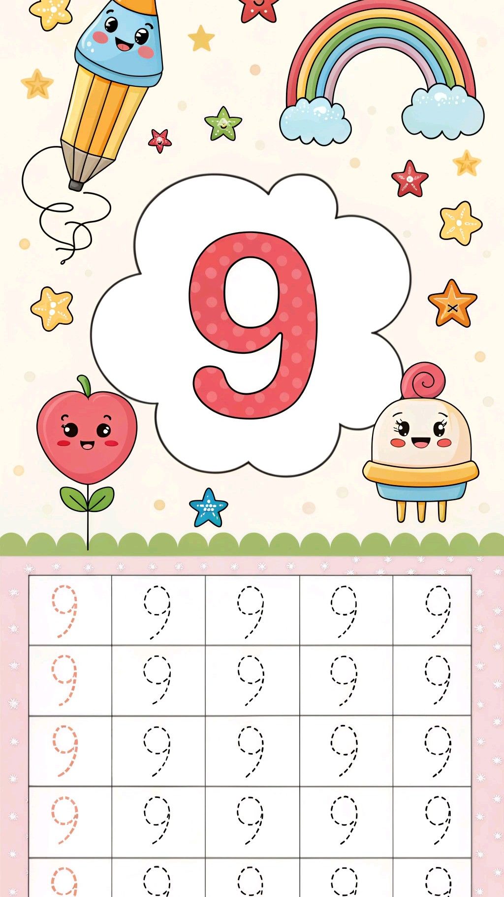 Fun & Free Number 9 Tracing Worksheet for Kids – Download Now!