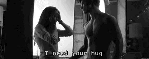 I Need Your Love Black And White Gif Cuddles Pinterest