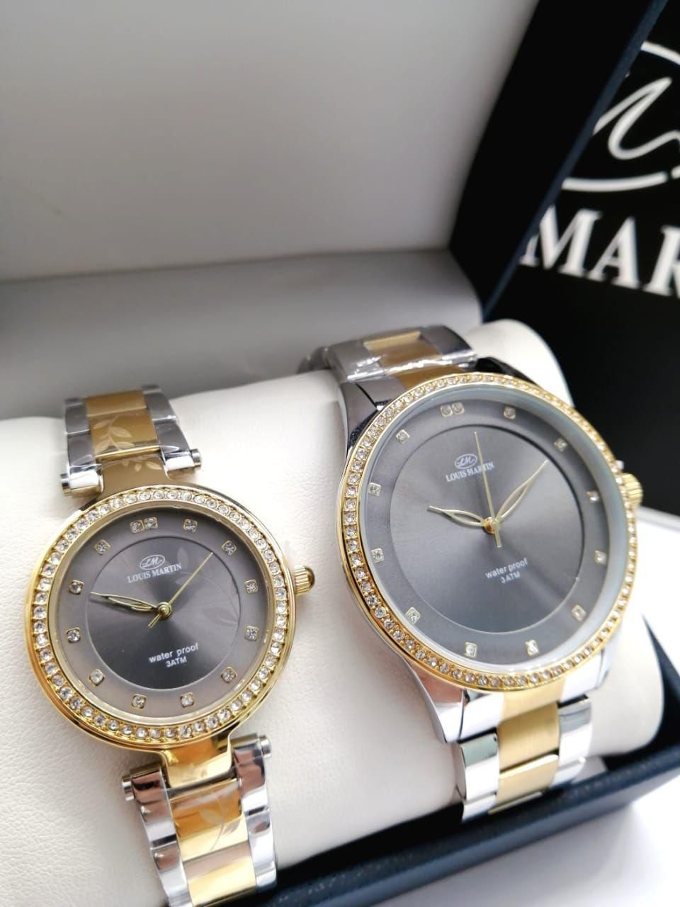 طقم ساعات نسائي رجالي ماركة Louis Marttin Kors Watches Gold Watch Michael Kors Watch