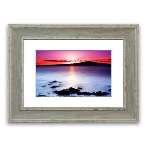East Urban Home Gerahmtes Poster Rosafarbener Ozeannebel bei Sonnenuntergang Cornwall | Wayfair.de