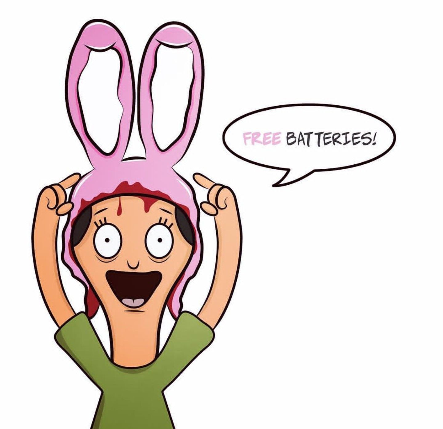 Bob's Burgers Louise Rabbit Ear Hat Necklace