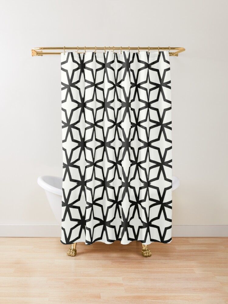 Herringbone Shower Curtain By Graphsodia In 2020 Modern Shower Curtains Marimekko Shower Curtain Scandinavian Shower Curtains