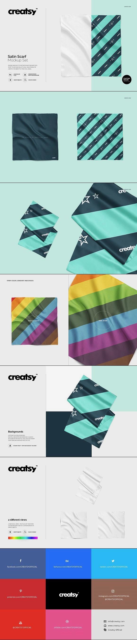 Satin Scarf Mockup Set for $12.00 #mockups #templates # ...