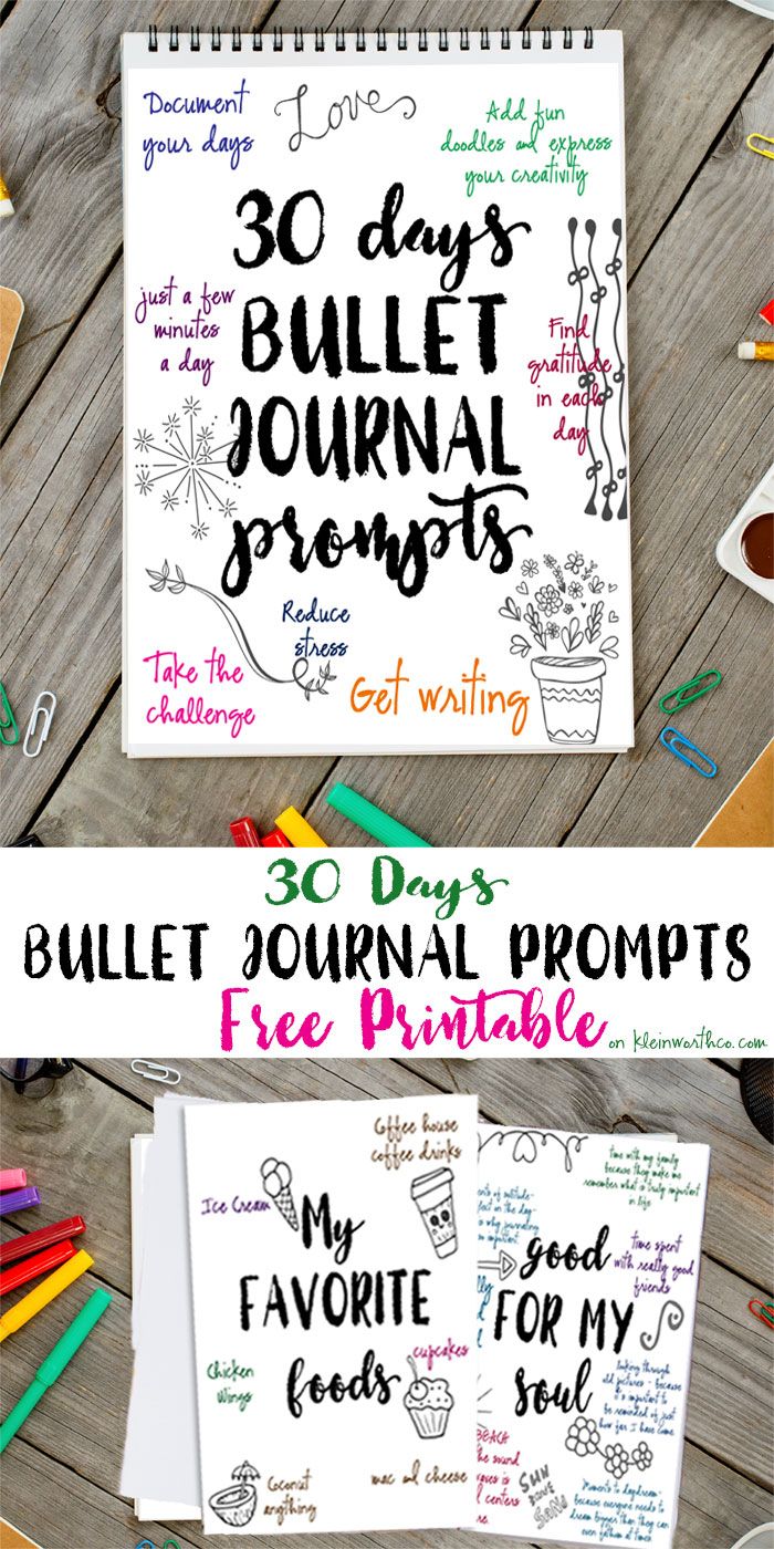 30 Days Bullet Journal Prompts. Journaling made easy with Free ...