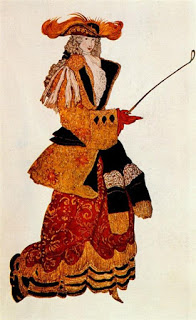Diseño Del Traje Para La Marquesa De La Caza De La Bella Durmiente De Leon Bakst Ballet Ruso El Pajaro De Fuego Bella Durmiente