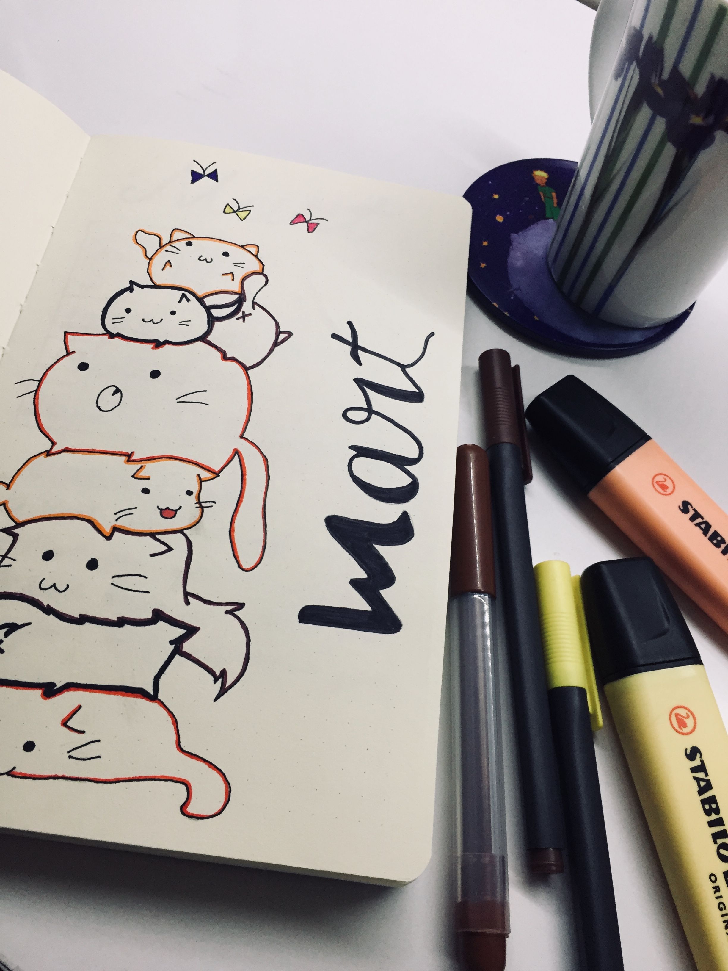 Kedi temalı bullet journal. bulletjournal Cat Bullet journal