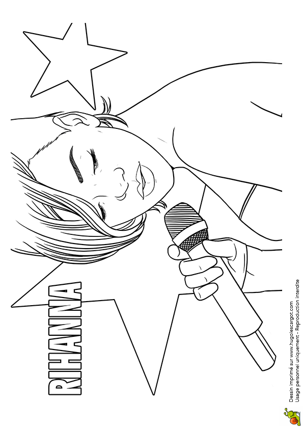 coloriage chanteuse a la mode rihanna coloriage dessin on coloriage de stars id=20450