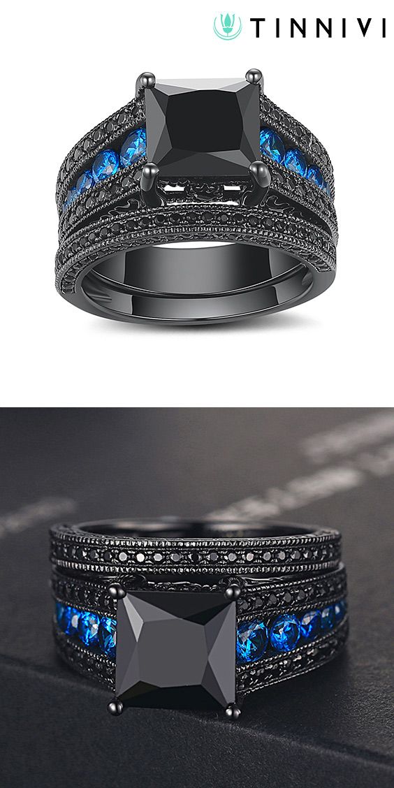 Shop ❤️Black Princess Cut Black 925 Sterling Silver Engagement Ring❤️online️, Tinnivi #Jewelry creates quality fine jewelry at gorgeous prices. Shop now! #TinniviJewelry #weddingring #wedding #bride #Ring Silver Jewelry Necklace, Fine Jewellery Necklace, Unique Necklaces, Jewelry Necklaces, Fine Jewelry, Unique Wedding Bands, Wedding Rings, Sterling Silver Engagement Rings, 925 Sterling Silver