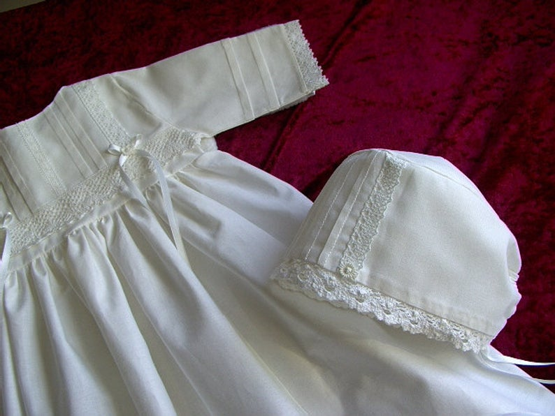 Taufkleid mit Mütze Baby*Junge*Mädchen HALBLEINEN 56-62-68-74-80-86
