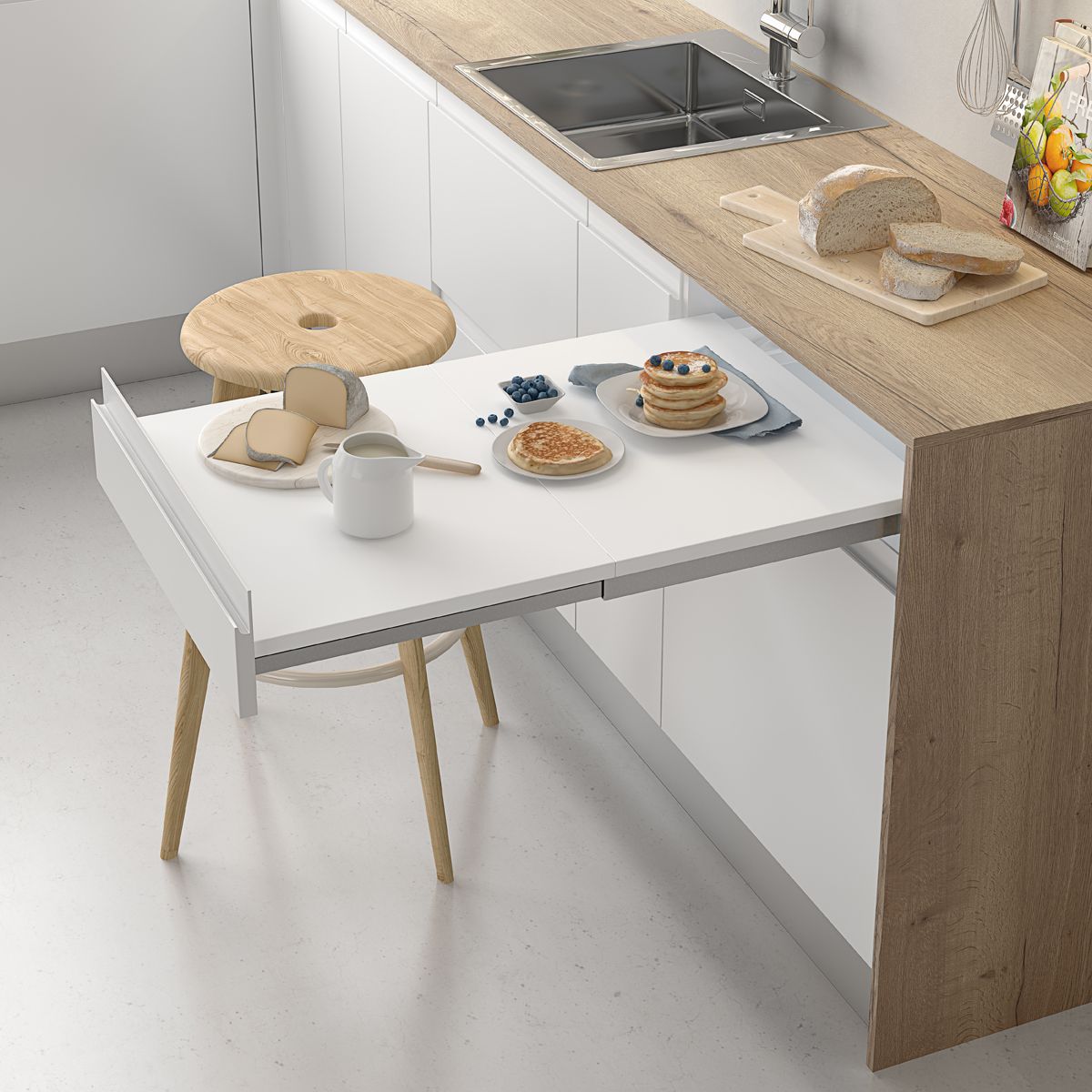 Pull-out table Fijo "Menage confort CLASSIC" Gamma fittings in Pull-out table Fijo "Menage confort CLASSIC" Gamma fittings in