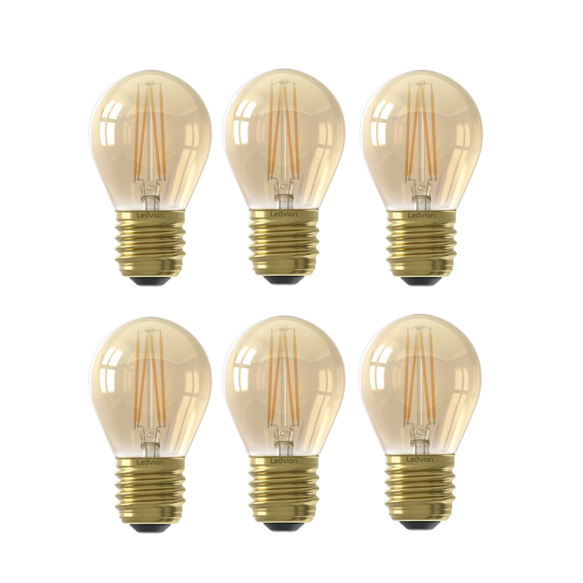 E27 LED Lamp Filament - 1W - 2100K - 50 Lumen - Gold Vervang je oude halogeen lamp voor deze energiezuinige E27 LED lamp. De E27 LED lamp filament is tegenwoordig niet meer weg te denken als het gaat om verlichting van sfeer en plafondlampen. Deze E27 LED lamp van het merk Ledvion is een 1W LED lamp. Deze lamp maakt gebruik van hoogwaardige SMD LED chips. Door de doorzichtige glaswerk kun je op een mooie manier het filament van de lamp zien. Bespaar op de energierekening Met een energieverbruik Led Lamp, 1w Led, Filament, Edison Light Bulbs, Gold, Products, Gadget, Yellow