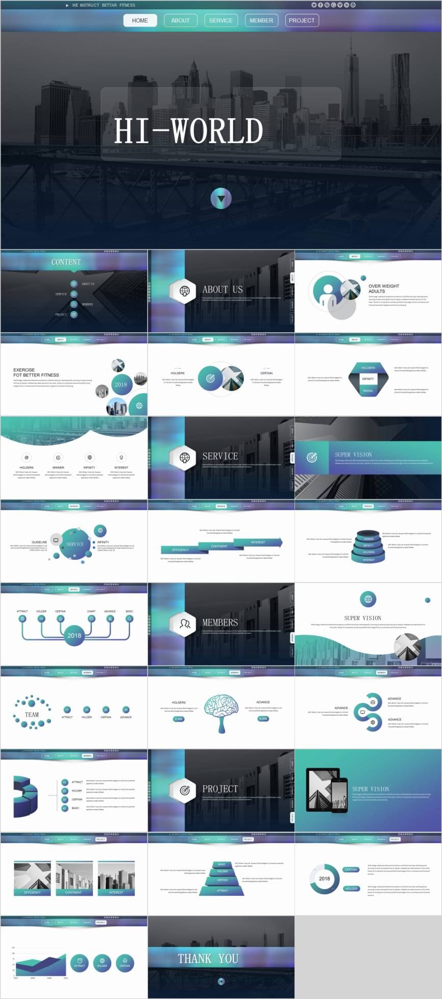 27 simple website business design powerpoint template pcslide com