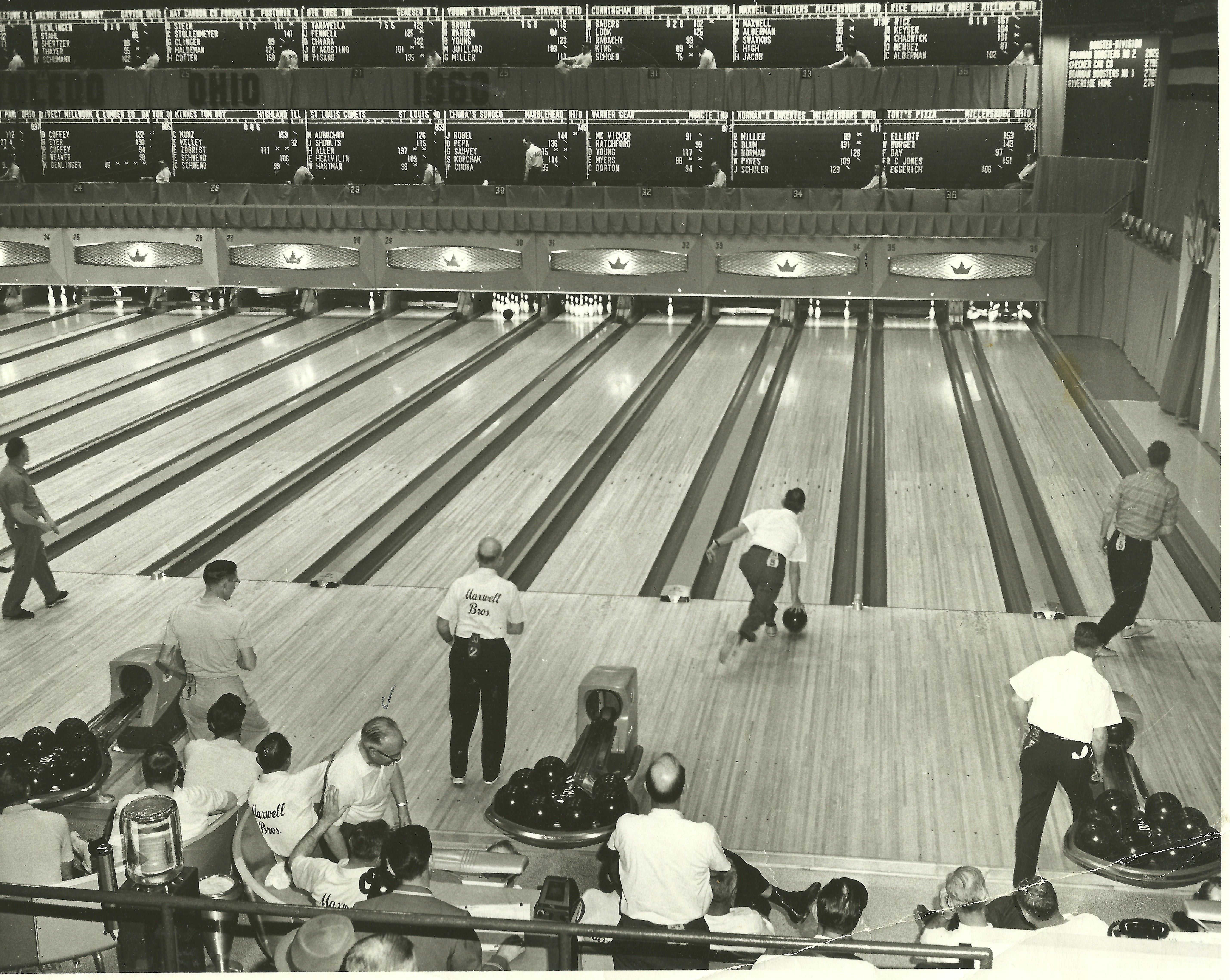 Bowling Tourney Probably The 60 S You Can See A Score Keeper For Each Bowler Up Above Bowling Bowler Concert