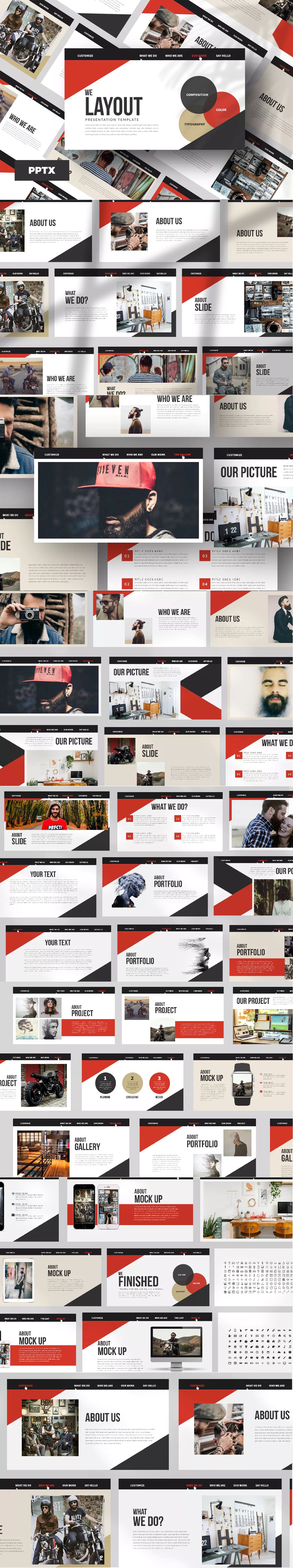 minimal layout powerpoint presentation template 50 unique slide