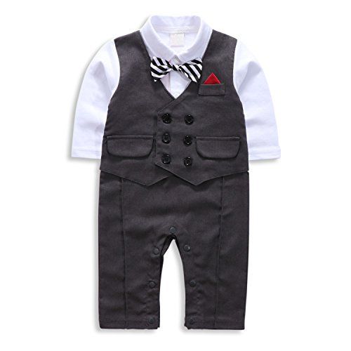 Baby Boy All-in-One Suit Wedding Christening Formal Party Smart Outfit Tuxedo