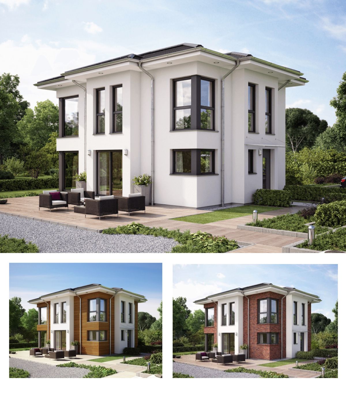 Moderne Stadtvilla Fertighaus Haus Evolution 122 v14