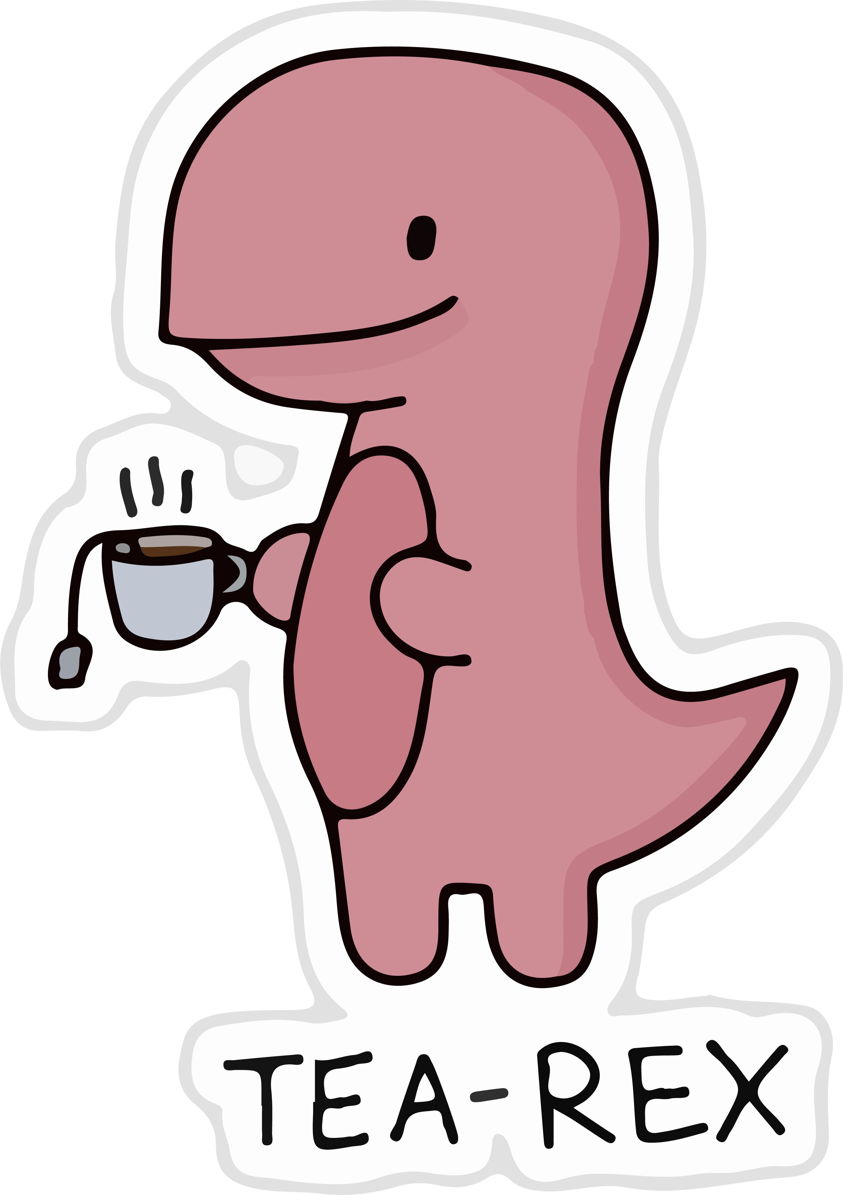 Tea Rex Sticker | Pegatinas bonitas, Dibujos sencillos, Pegatinas