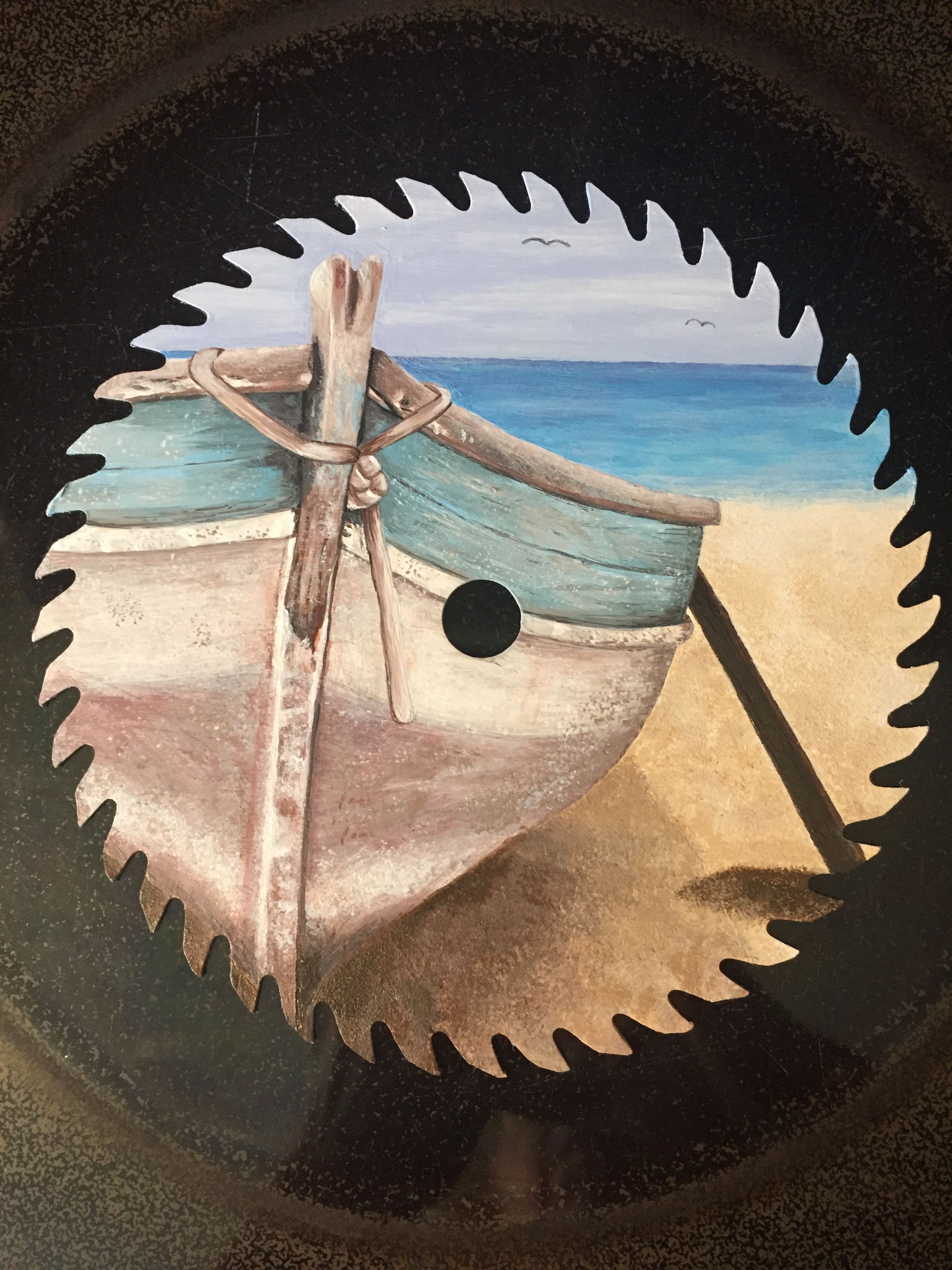 Hand Painted 7 Saw Blade Painting Art Hand Painted E05c48e93b1211308f3ae5aeb4d6cdc3