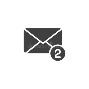 Two New Messages Icon with Notification. Envelope with Incoming Message Stock Vector - Illustration of communication, bubble: 185497883