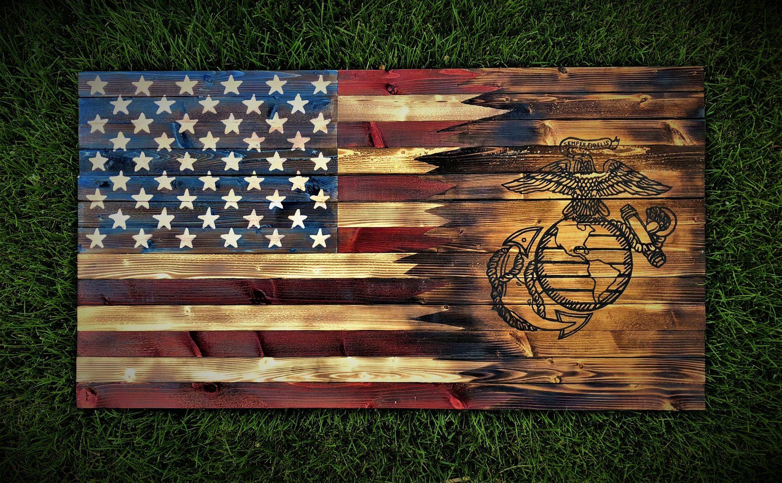 The Rustic Flag Company Family Room Centerpiece Wood Flag American Flag Wood Rustic Flags