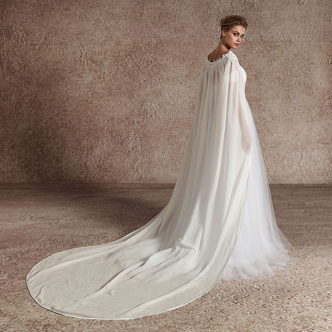 39 USD EllieHouse Women's Chiffon Wedding Cloak Bridal Cape Wedding ...