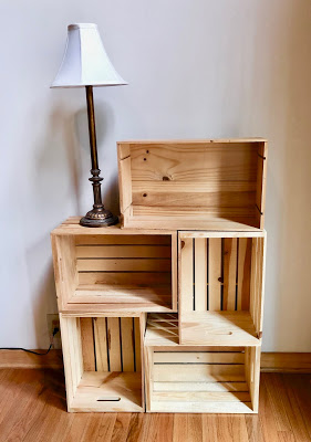 Ms. Nancy's Nook : Wooden Crate Shelves DIY Wooden Crate Shelves, Diy Wooden Crate, Crate Bookshelf, Crate Diy, Pallet Shelves Diy, Diy With Crates, Crate Crafts Diy, Uses For Wooden Crates, Wooden Crates Projects