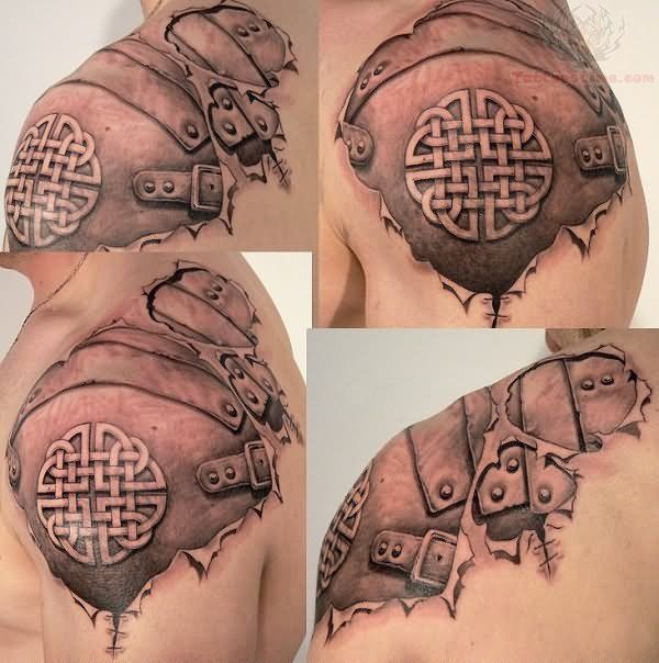 tatouage effet armure sous peau déchirée #tatouages #tatoos | tatou