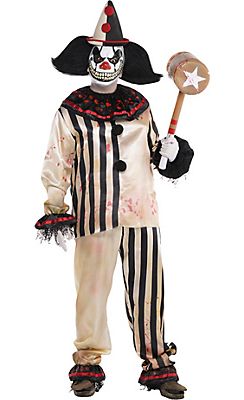 Mens Evil Killer Clown Top T Shirt Halloween Bloody Circus Freak Fancy Costume