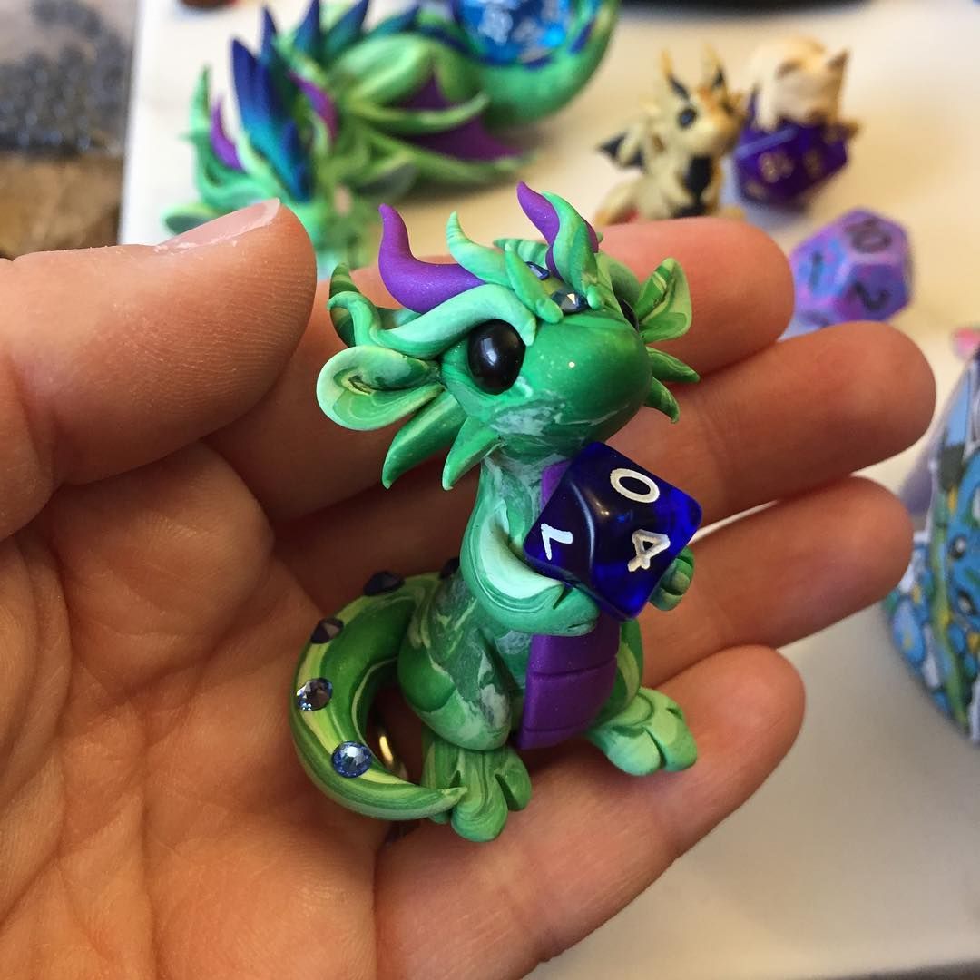 Mini Dice This Marbled Fellow Has A Big Brother Hiding In The Back Stay Tuned For A Better Look At Him I Feel Like Cute Clay Polymer Clay Dragon Clay Dragon