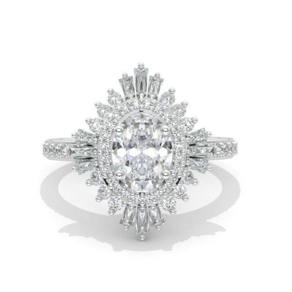 1.5 CT Oval Halo Moissanite Vintage Wedding Ring. 14K Solid Gold Engagement Ring Anniversary Ring, Baguette Double Halo Ring 14k Rose Gold Engagement Rings, 14k Rose Gold Ring, Moissanite Engagement Ring, Wedding Rings Engagement, 18k Gold, Double Halo Rings, 14k Solid Gold Rings, Wedding Rings Vintage, Vintage Diamond