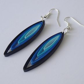 Blaue Schatten hängen und lassen quilling Ohrringe vorbei fallen - Mode Schmuck Trends